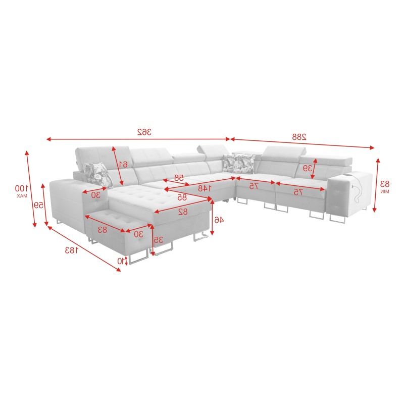 Esquina Fusion VIII con asiento acolchado y función de cama | Muebles de alta calidad Esquina Fusion VIII con asiento acolchado y función de cama | Muebles de alta calidad
