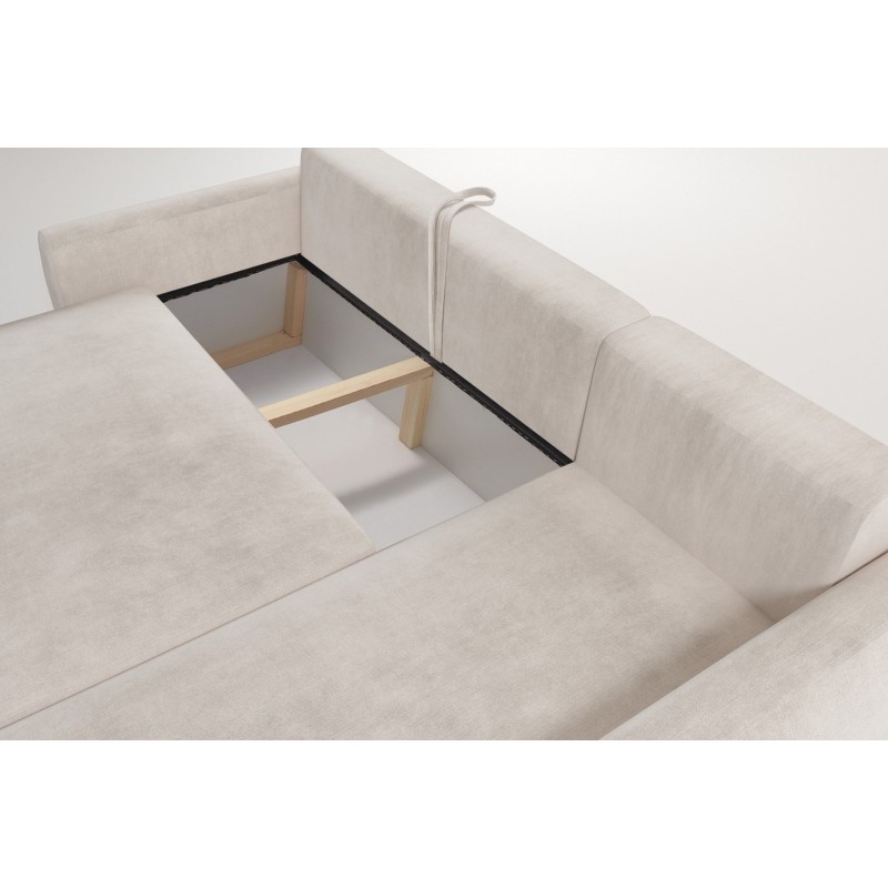 Nilo corner sofa with sleeping function and USB port in Velvet fabric, Wave 1 - Comfort and style in one Nilo corner sofa with sleeping function and USB port in Velvet fabric, Wave 1 - Comfort and style in one