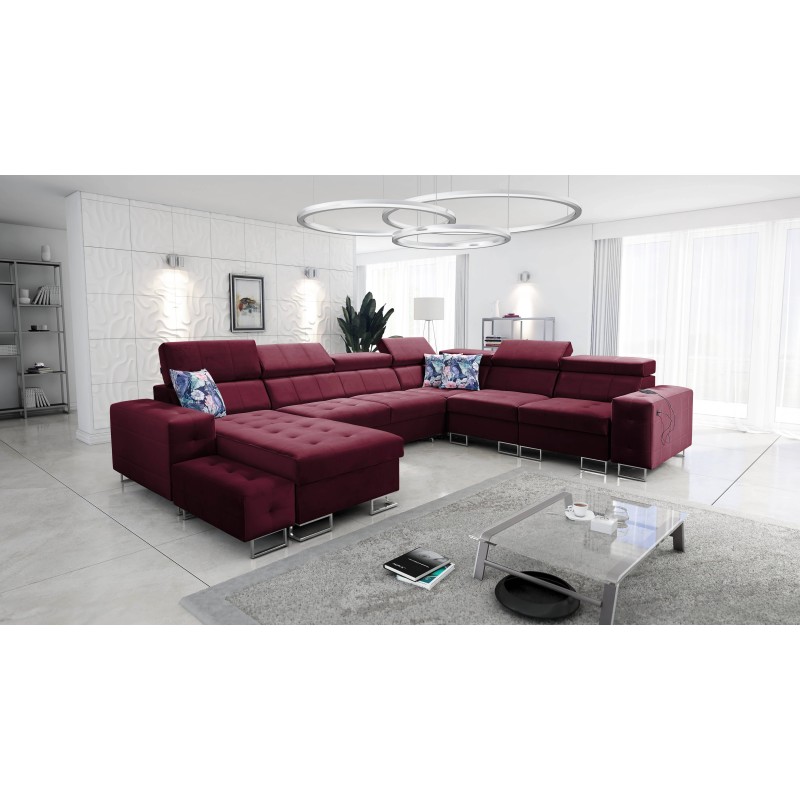 Fusion VIII corner sofa with quilted seat and sleeping function | High-quality furniture Fusion VIII corner sofa with quilted seat and sleeping function | High-quality furniture