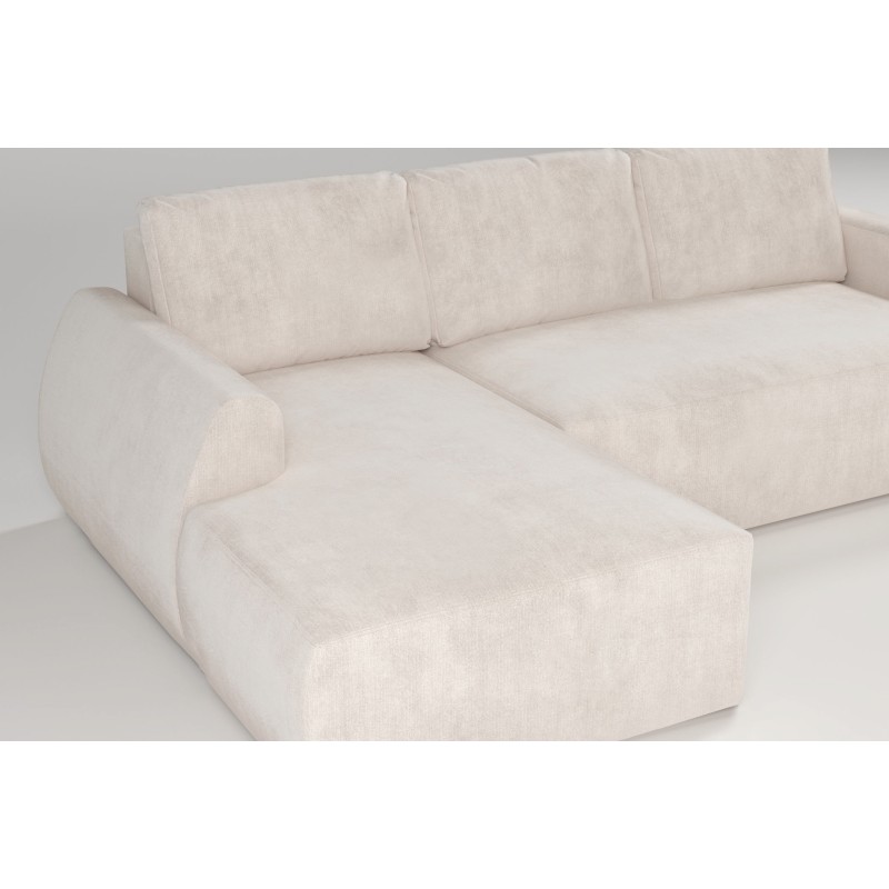 Nilo Corner Sofa with Sleeping Function and USB Port in Velvet Fabric, Wave 16 - Comfort and Style in One Nilo Corner Sofa with Sleeping Function and USB Port in Velvet Fabric, Wave 16 - Comfort and Style in One
