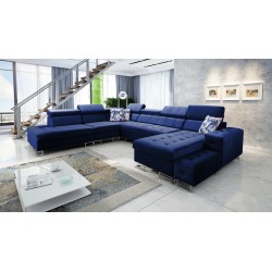 Narożnik Fusion X z funkcją spania w tkaninie Welur | Hydrofobowa, Magic Velvet 2216 | Idealny do Twojego salonu
