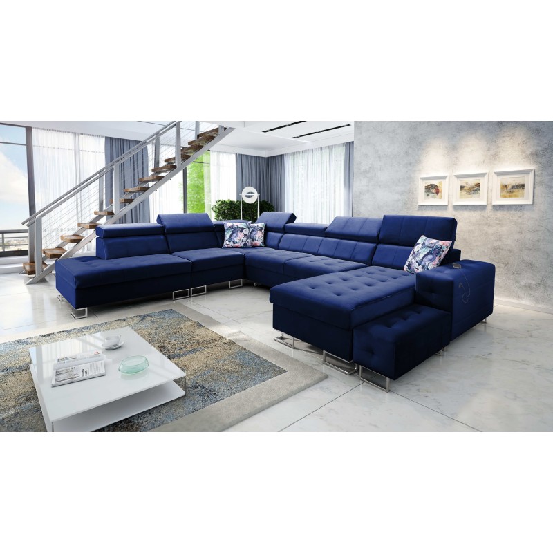 Fusion X corner sofa with sleeping function in Velvet fabric | Hydrophobic, Magic Velvet 2216 | Perfect for your living room Fusion X corner sofa with sleeping function in Velvet fabric | Hydrophobic, Magic Velvet 2216 | Perfect for your living room