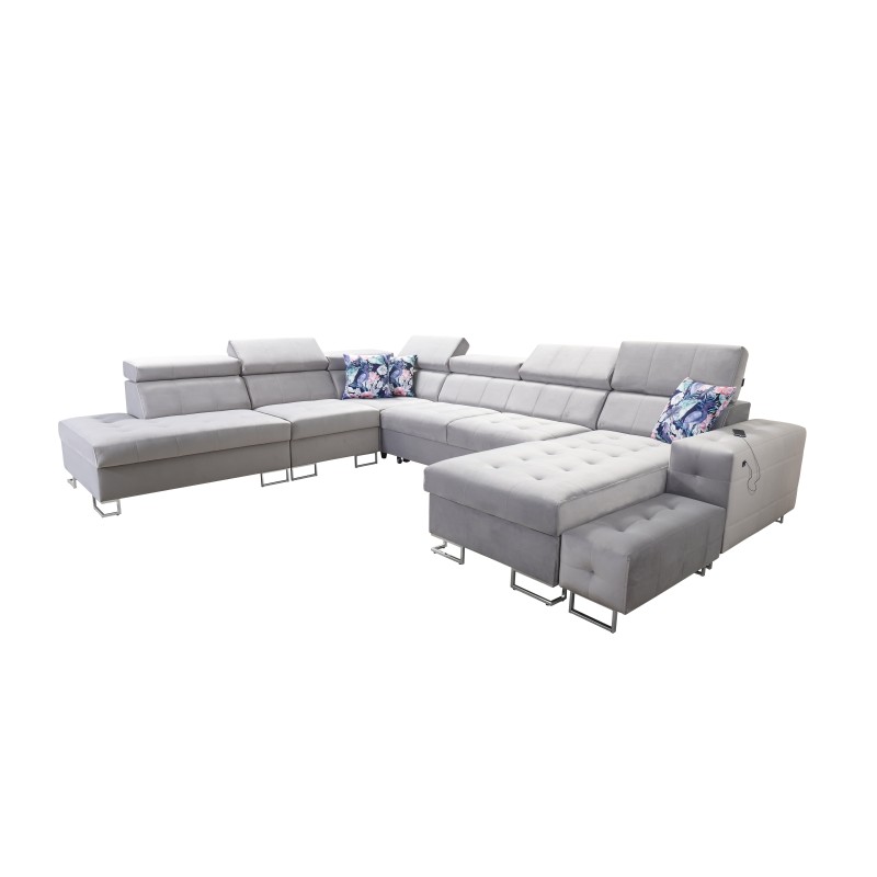 Fusion X corner sofa with sleeping function in Velvet fabric | Hydrophobic, Magic Velvet 2216 | Perfect for your living room Fusion X corner sofa with sleeping function in Velvet fabric | Hydrophobic, Magic Velvet 2216 | Perfect for your living room