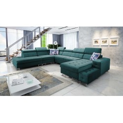 Narożnik Fusion X z funkcją spania w tkaninie Welur | Hydrofobowa, Magic Velvet 2221 | Idealny do Twojego salonu