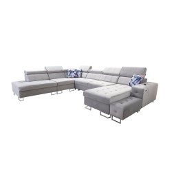 Fusion X Corner Sofa with Sleeping Function in Velvet Fabric | Water-Repellent, Magic Velvet 2221 | Perfect for Your Living Room Fusion X Corner Sofa with Sleeping Function in Velvet Fabric | Water-Repellent, Magic Velvet 2221 | Perfect for Your Living Room
