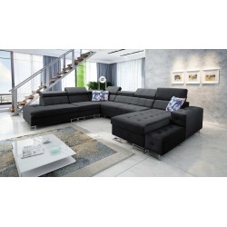 Narożnik Fusion X z funkcją spania w tkaninie Welur | Hydrofobowa, Magic Velvet 2219 | Idealny do Twojego salonu