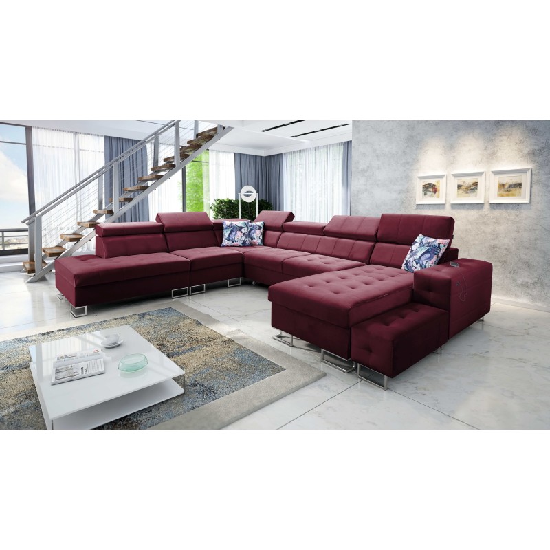 Narożnik Fusion X z funkcją spania w tkaninie Welur | Hydrofobowa, Magic Velvet 2229 | Idealny do Twojego salonu