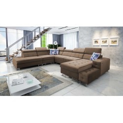 Narożnik Fusion X z funkcją spania w tkaninie Welur | Hydrofobowa, Magic Velvet 2299 | Idealny do Twojego salonu