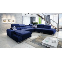 Narożnik Fusion X z funkcją spania w tkaninie Welur | Hydrofobowa, Magic Velvet 2216 | Idealny do Twojego salonu