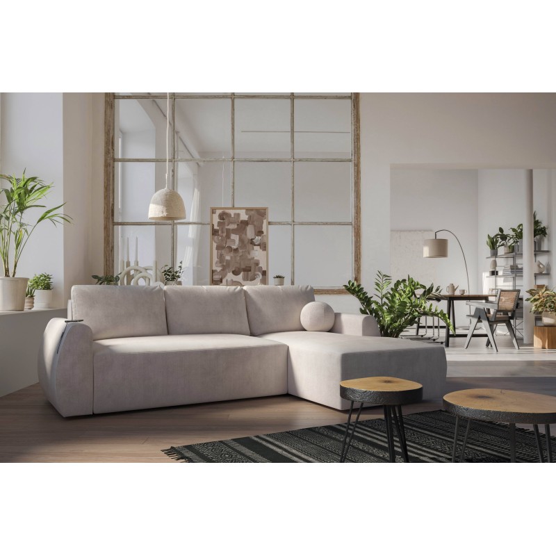 Esquina Nilo con función de cama y puerto USB en tela de terciopelo, Wave 2 - Comodidad y estilo en uno Esquina Nilo con función de cama y puerto USB en tela de terciopelo, Wave 2 - Comodidad y estilo en uno