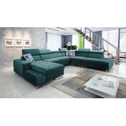 Narożnik Fusion X z funkcją spania w tkaninie Welur | Hydrofobowa, Magic Velvet 2221 | Idealny do Twojego salonu