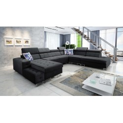 Narożnik Fusion X z funkcją spania w tkaninie Welur | Hydrofobowa, Magic Velvet 2219 | Idealny do Twojego salonu