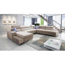 Narożnik Fusion X z funkcją spania w tkaninie Welur | Hydrofobowa, Magic Velvet 2282 | Idealny do Twojego salonu