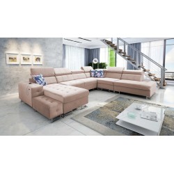 Narożnik Fusion X z funkcją spania w tkaninie Welur | Hydrofobowa, Magic Velvet 2264 | Idealny do Twojego salonu