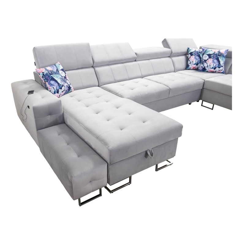 Fusion X corner sofa with a sleeping function in Velvet fabric | Hydrophobic, Magic Velvet 2264 | Perfect for your living room Fusion X corner sofa with a sleeping function in Velvet fabric | Hydrophobic, Magic Velvet 2264 | Perfect for your living room