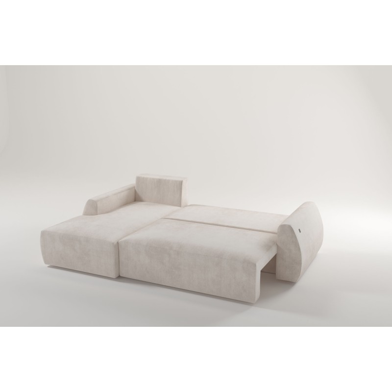 Nilo corner sofa with sleeping function and USB port in Velvet fabric, Wave 14 - Comfort and style in one Nilo corner sofa with sleeping function and USB port in Velvet fabric, Wave 14 - Comfort and style in one