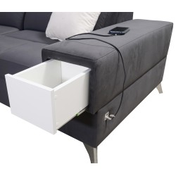 Narożnik w kształcie U Porto IV z funkcją spania, wysuwana szuflada oraz port usb tkanina Casablanca 2301 Narożnik w kształcie U Porto IV z funkcją spania, wysuwana szuflada oraz port usb tkanina Casablanca 2301