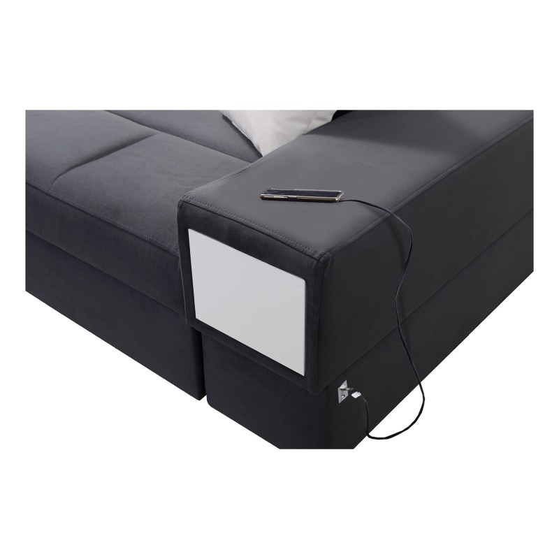 Narożnik w kształcie U Porto VI z funkcją spania, wysuwana szuflada oraz port usb tkanina Casablanca 2301 Narożnik w kształcie U Porto VI z funkcją spania, wysuwana szuflada oraz port usb tkanina Casablanca 2301