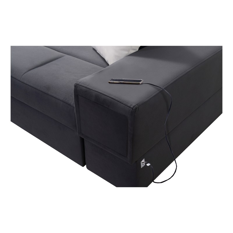 Narożnik w kształcie U Porto VI z funkcją spania, wysuwana szuflada oraz port usb tkanina Casablanca 2316 Narożnik w kształcie U Porto VI z funkcją spania, wysuwana szuflada oraz port usb tkanina Casablanca 2316