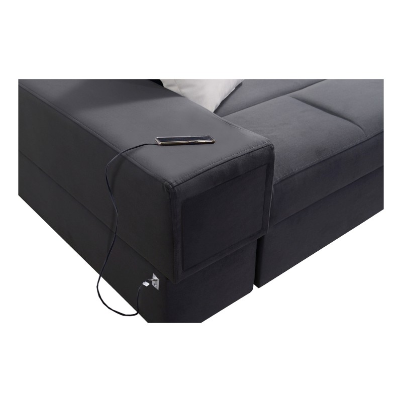 Narożnik w kształcie U Porto VI z funkcją spania, wysuwana szuflada oraz port usb tkanina Casablanca 2301 Narożnik w kształcie U Porto VI z funkcją spania, wysuwana szuflada oraz port usb tkanina Casablanca 2301