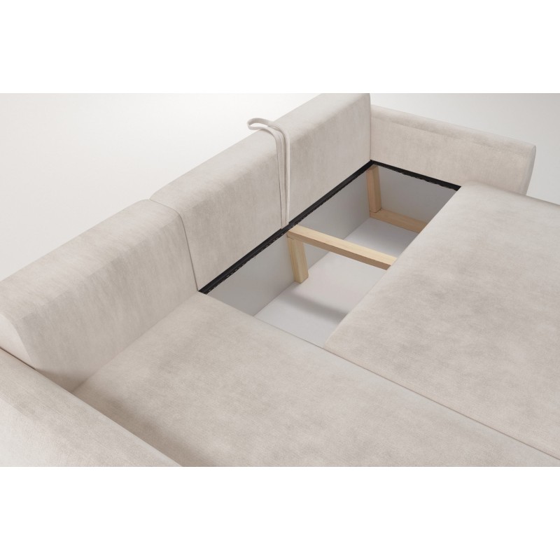 Nilo corner sofa with sleeping function and USB port in Velvet fabric, Wave 6 - Comfort and style in one Nilo corner sofa with sleeping function and USB port in Velvet fabric, Wave 6 - Comfort and style in one