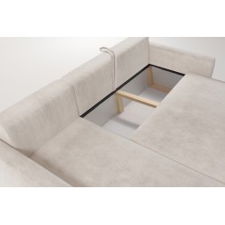 Nilo corner sofa with sleeping function and USB port in Velvet fabric, Wave 4 - Comfort and style in one Nilo corner sofa with sleeping function and USB port in Velvet fabric, Wave 4 - Comfort and style in one