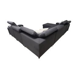 Sofá en forma de U Porto VIII con función de cama y puerto USB | Mueble en tela de terciopelo | Hidrofóbico, Casablanca 2316 Sofá en forma de U Porto VIII con función de cama y puerto USB | Mueble en tela de terciopelo | Hidrofóbico, Casablanca 2316