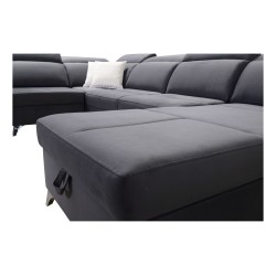 Narożnik w kształcie U Porto X z funkcją spania, wysuwana szuflada oraz port usb tkanina Casablanca 2301 Narożnik w kształcie U Porto X z funkcją spania, wysuwana szuflada oraz port usb tkanina Casablanca 2301
