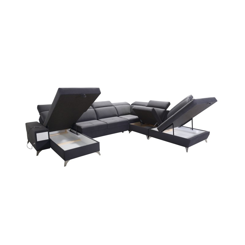 Sofá esquinero en forma de U Porto X: un mueble cómodo y elegante con función de cama Sofá esquinero en forma de U Porto X: un mueble cómodo y elegante con función de cama