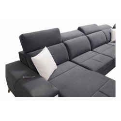 Narożnik w kształcie U Porto X z funkcją spania, wysuwana szuflada oraz port usb tkanina Casablanca 2304 Narożnik w kształcie U Porto X z funkcją spania, wysuwana szuflada oraz port usb tkanina Casablanca 2304
