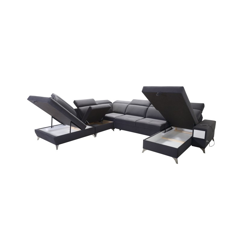Sofá esquinero en forma de U Porto X: un mueble cómodo y elegante con función de cama Sofá esquinero en forma de U Porto X: un mueble cómodo y elegante con función de cama