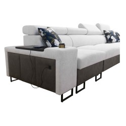 Narożnik Prestige XII Maxi z funkcją spania i portem usb tkanina Freya 210.23 + Tauro 8207 Narożnik Prestige XII Maxi z funkcją spania i portem usb tkanina Freya 210.23 + Tauro 8207