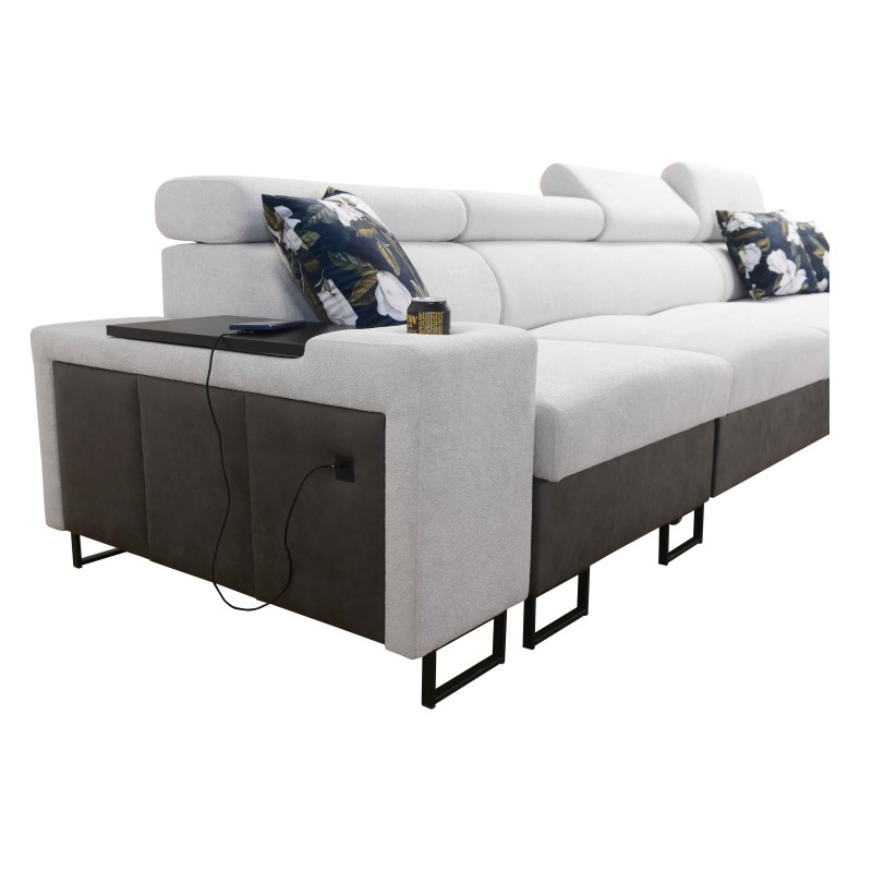 Narożnik Prestige XII Maxi z funkcją spania i portem usb tkanina Freya 210.23 + Tauro 8207 Narożnik Prestige XII Maxi z funkcją spania i portem usb tkanina Freya 210.23 + Tauro 8207