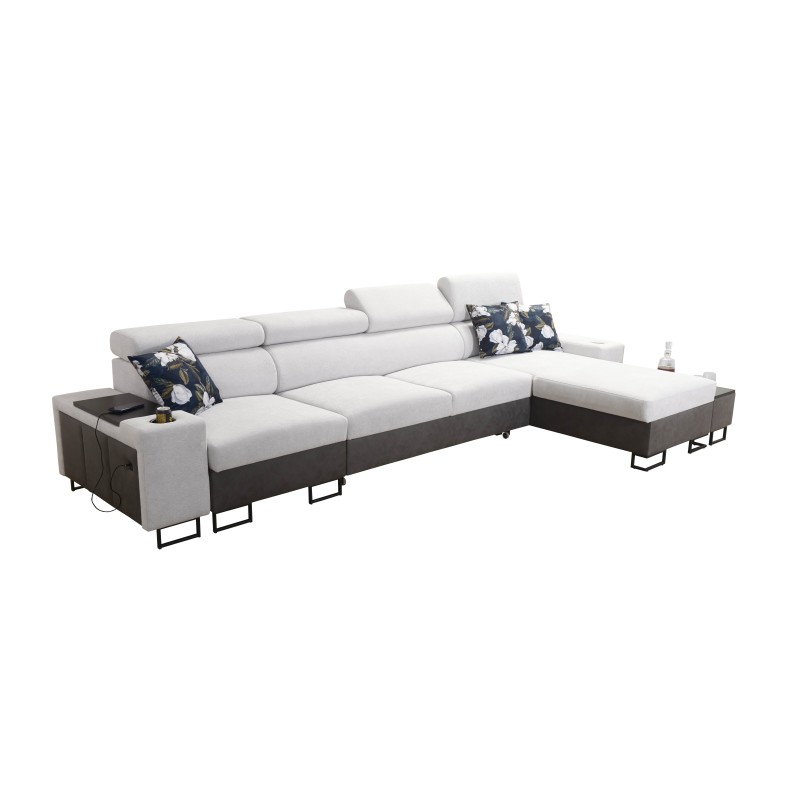 Narożnik Prestige XII Maxi z funkcją spania i portem usb tkanina Freya 210.23 + Tauro 8207 Narożnik Prestige XII Maxi z funkcją spania i portem usb tkanina Freya 210.23 + Tauro 8207