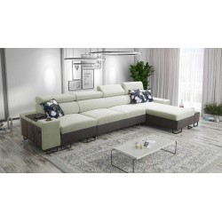 Narożnik Prestige XII Maxi z funkcją spania i portem usb tkanina Freya 210.11 + Tauro 8207