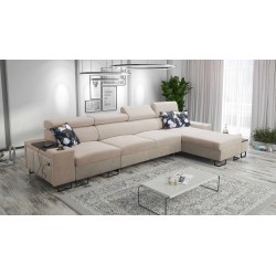 Narożnik Prestige XII Maxi z funkcją spania i portem usb tkanina Freya 210.04 + Tauro 8203