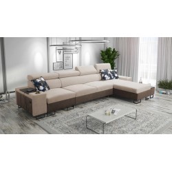 Narożnik Prestige XII Maxi z funkcją spania i portem usb tkanina Freya 210.04 + Tauro 8202