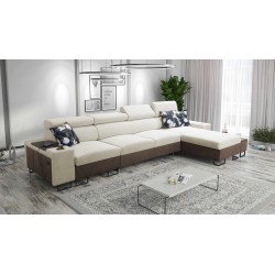 Narożnik Prestige XII Maxi z funkcją spania i portem usb tkanina Freya 210.02 + Tauro 8202