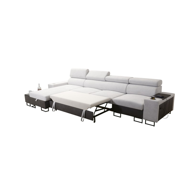 Narożnik Prestige XII Maxi z funkcją spania i portem usb tkanina Freya 210.24 + Tauro 8207 Narożnik Prestige XII Maxi z funkcją spania i portem usb tkanina Freya 210.24 + Tauro 8207