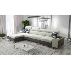 Narożnik Prestige XII Maxi z funkcją spania i portem usb tkanina Freya 210.11 + Tauro 8207
