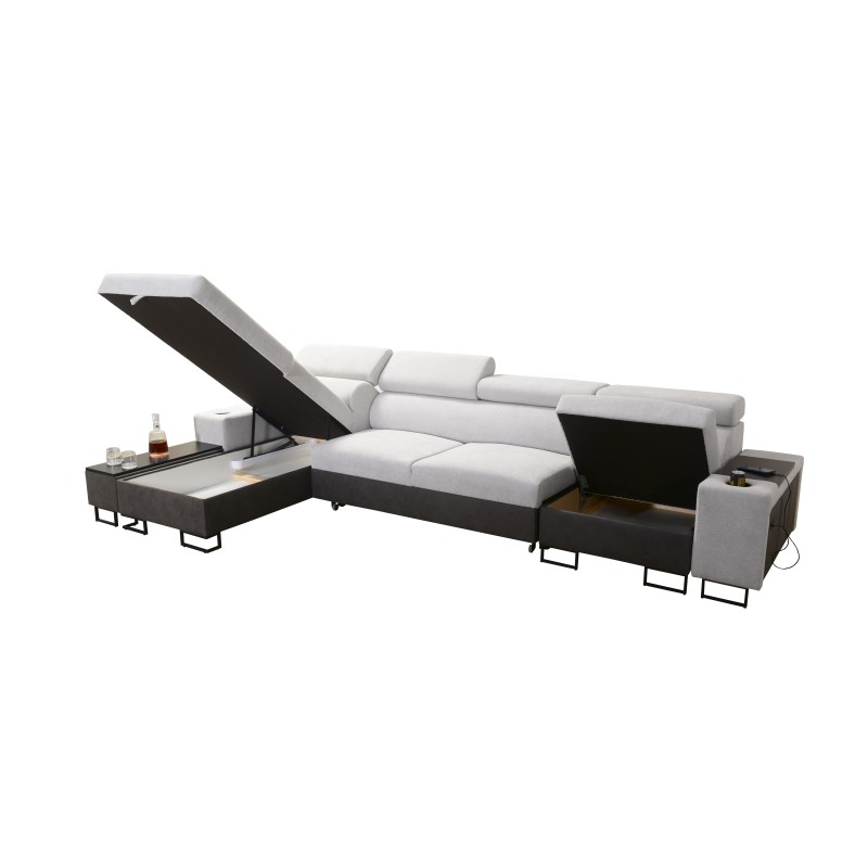 Narożnik Prestige XII Maxi z funkcją spania i portem usb tkanina Freya 210.02 + Tauro 8203 Narożnik Prestige XII Maxi z funkcją spania i portem usb tkanina Freya 210.02 + Tauro 8203