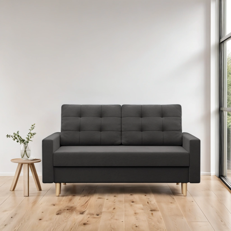 Sofa BLANK , Rodzaj tkaniny - I grupa, Wypełnienie - Piankowe, Kolor - SZARY Sofa BLANK , Rodzaj tkaniny - I grupa, Wypełnienie - Piankowe, Kolor - SZARY