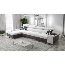 Narożnik Prestige XII Maxi z funkcją spania i portem usb tkanina Freya 210.18 + Tauro 8207