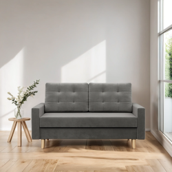 Sofa BLANK , Rodzaj tkaniny - II grupa, Wypełnienie - Sprężynowe, Kolor - JASNY SZARY Sofa BLANK , Rodzaj tkaniny - II grupa, Wypełnienie - Sprężynowe, Kolor - JASNY SZARY