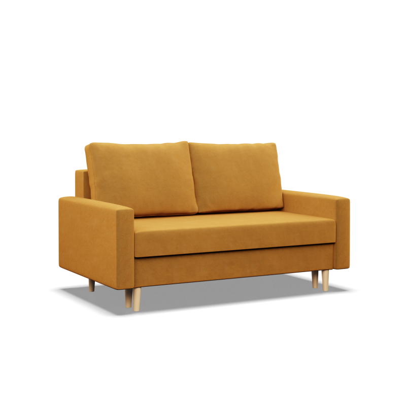 Sofa BLANK , Rodzaj tkaniny - II grupa, Wypełnienie - Sprężynowe, Kolor - ŻÓŁTY Sofa BLANK , Rodzaj tkaniny - II grupa, Wypełnienie - Sprężynowe, Kolor - ŻÓŁTY
