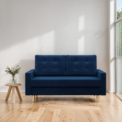 Sofa BLANK , Rodzaj tkaniny - II grupa, Wypełnienie - Sprężynowe, Kolor - GRANATOWY Sofa BLANK , Rodzaj tkaniny - II grupa, Wypełnienie - Sprężynowe, Kolor - GRANATOWY