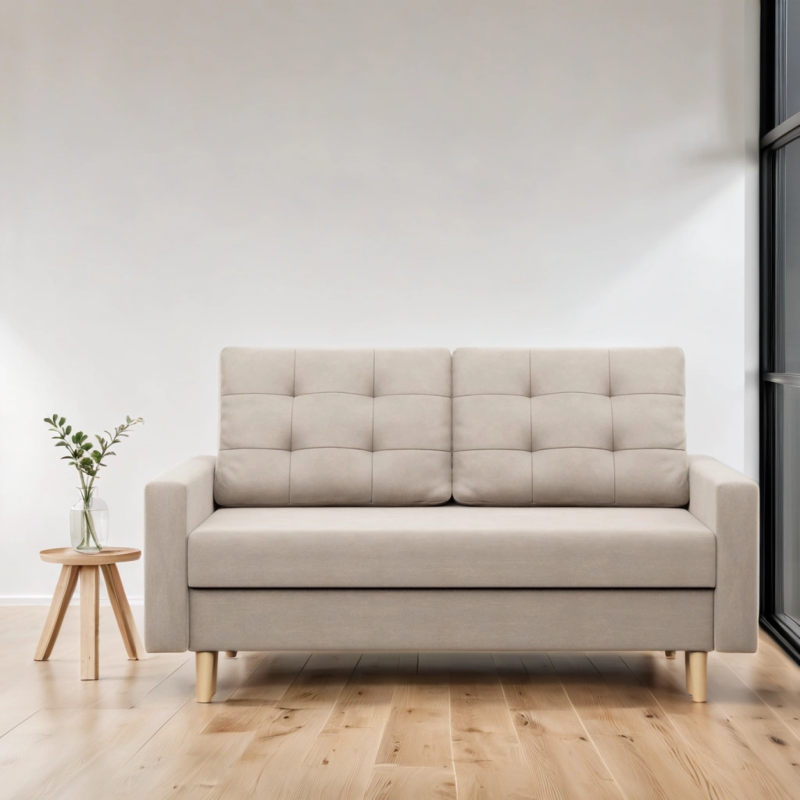 Sofa BLANK , Rodzaj tkaniny - II grupa, Wypełnienie - Sprężynowe, Kolor - BEŻOWY Sofa BLANK , Rodzaj tkaniny - II grupa, Wypełnienie - Sprężynowe, Kolor - BEŻOWY