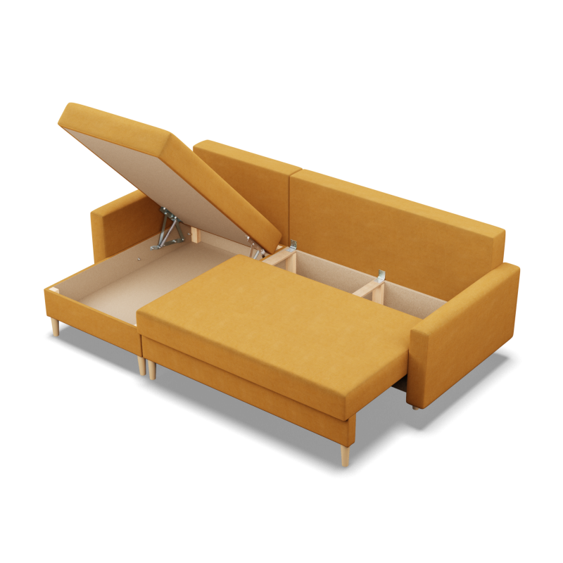 Ecksofa BLANK LL, Stoffart - Gruppe II, Füllung - Federkern, Farbe - GELB Ecksofa BLANK LL, Stoffart - Gruppe II, Füllung - Federkern, Farbe - GELB