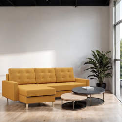 Ecksofa BLANK LL, Stoffart - Gruppe II, Füllung - Federkern, Farbe - GELB Ecksofa BLANK LL, Stoffart - Gruppe II, Füllung - Federkern, Farbe - GELB
