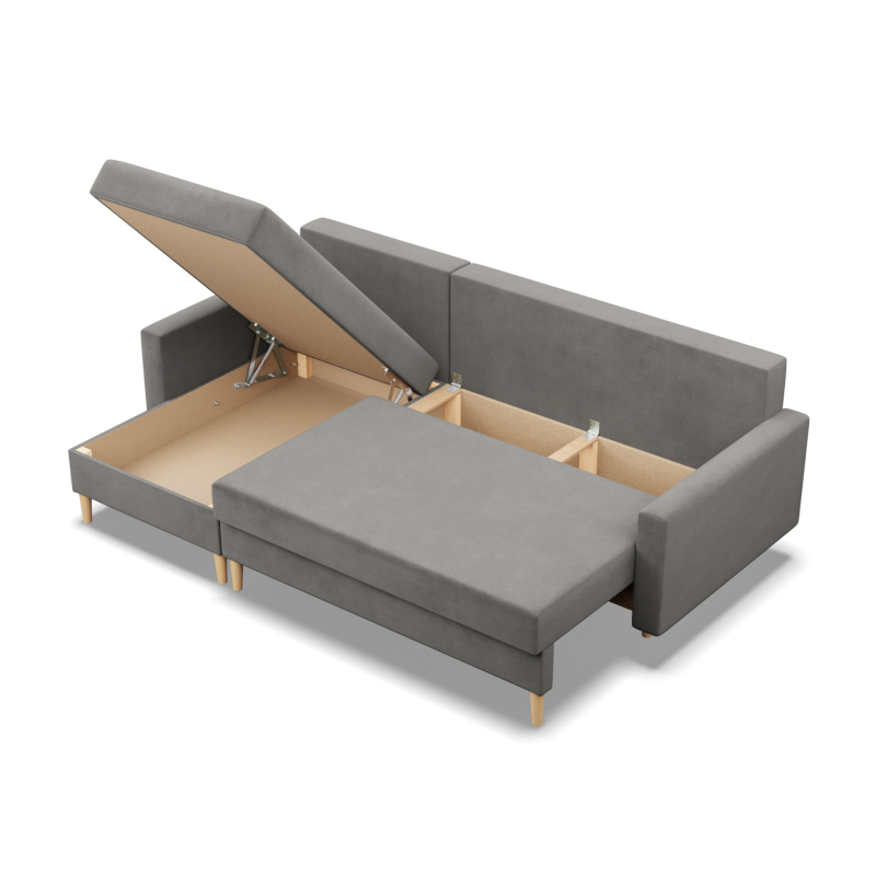 Ecksofa BLANK LL, Stoffart - Gruppe II, Füllung - Federkern, Farbe - HELLGRAU Ecksofa BLANK LL, Stoffart - Gruppe II, Füllung - Federkern, Farbe - HELLGRAU